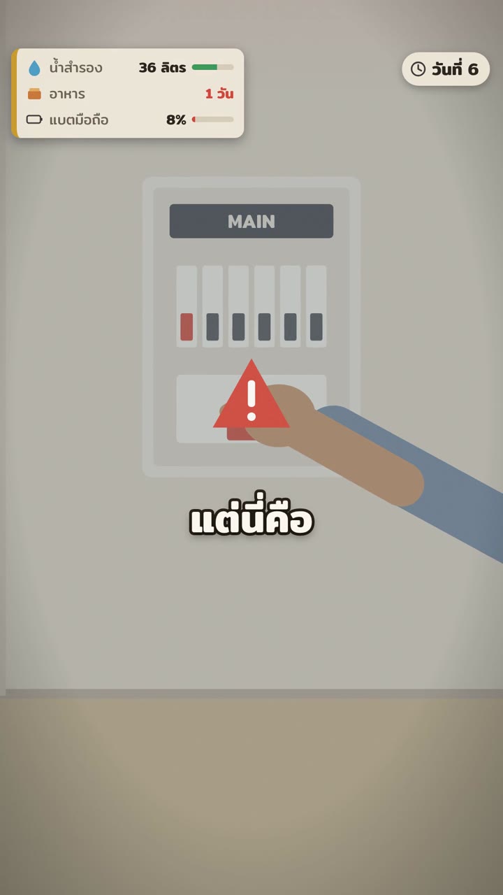 ฉากหักมุม มือเอื้อมไปที่เบรกเกอร์